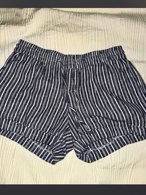 Old Navy Navy and White Vertical Stripe Bermudas